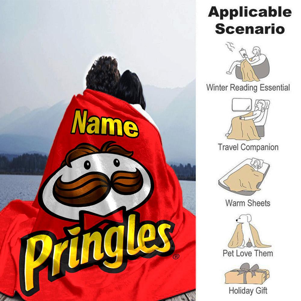 Customiz Name Personality Pringles Blanket Soft &Warm Sofa Office Bed Travel Lunch Break Blanket, Gift Suitable All Seasons