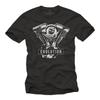 Mens T-Shirt Black Biker Motif V2 Evolution Motor Motorcycle Gifts Rocker