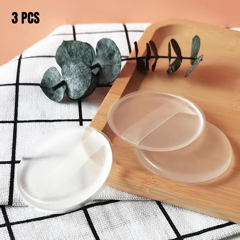 3Pcs 5.5cm Soft Sponge Blender Silicone Sponge Makeup Puff for Liquid Foundation BB Cream Beauty Essentials Makeup Tools