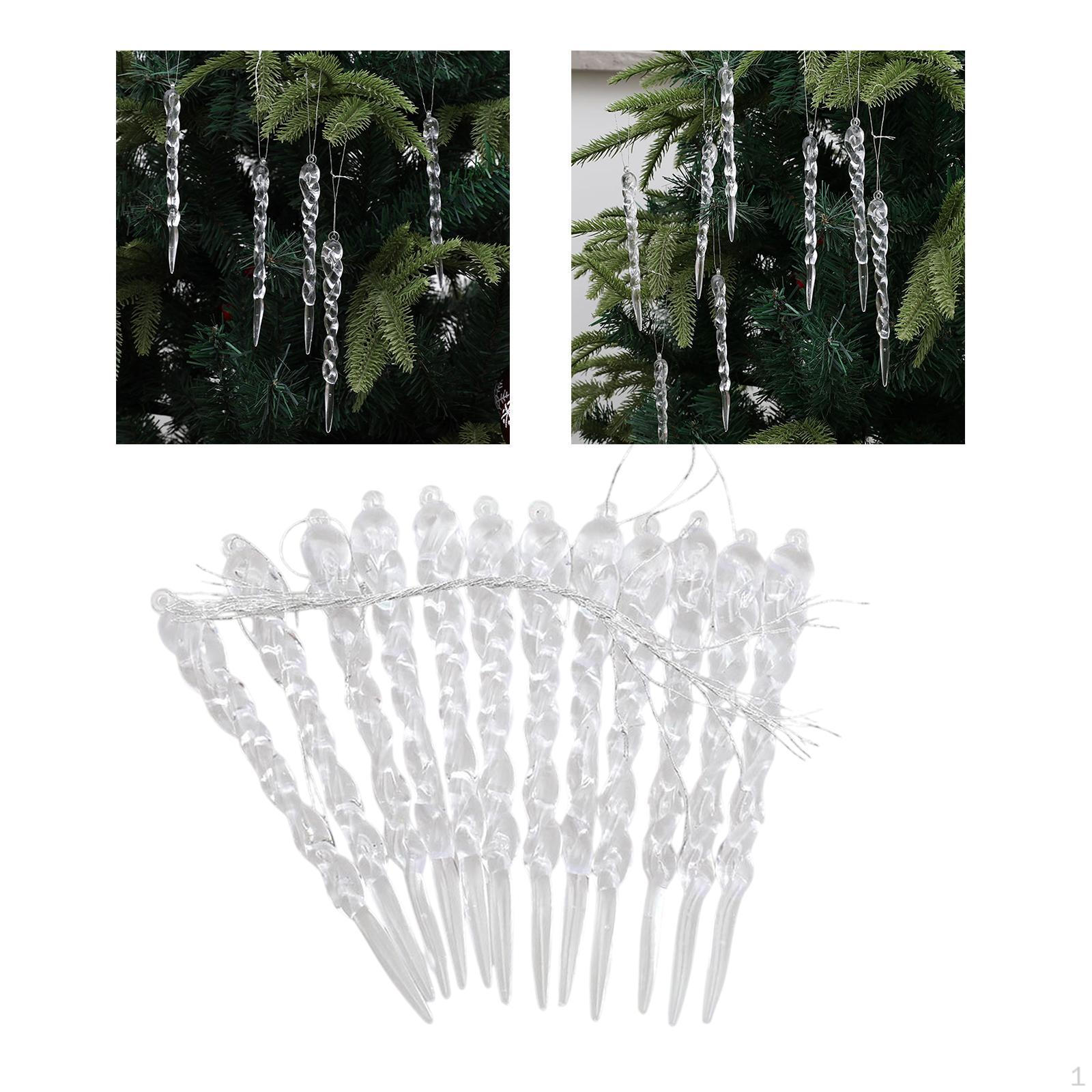 

12 шт. Рождественские подвесные украшения в виде сосулек, украшения для спальни Spiral Strip
