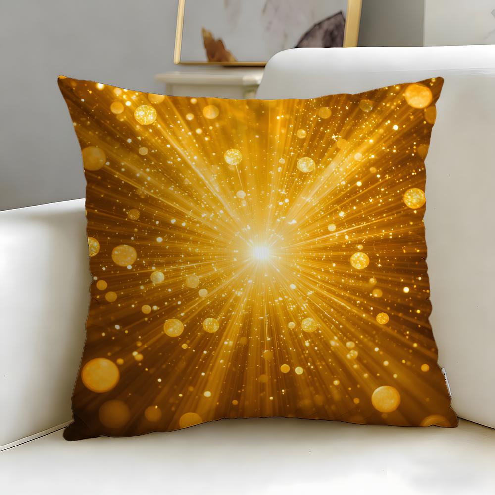 Golden fine light spots Cushion Cover Soft EasyWash Pillow Case Versatile for Couch Bed Travel and Office