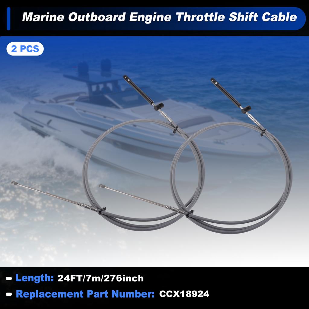 Motoforti 2Pcs 3m 4m 5m 6m 7m Boat Throttle Shift Control Cable Marine Outboard Remote Cable for Mercury MerCruiser