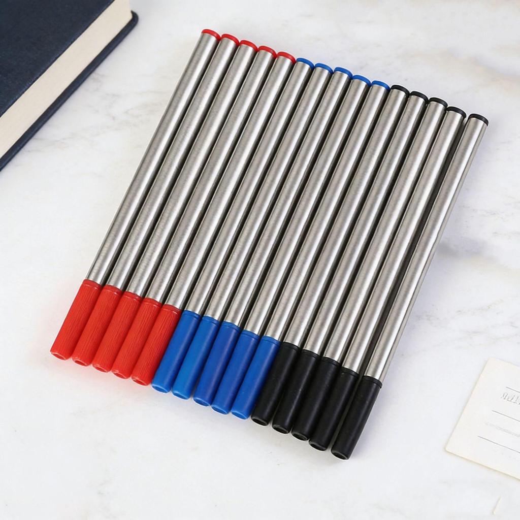 Universal Metal Ballpoint Pen Refills - Quick-Drying, Smooth, Multi-Model Compatibility.