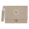 Cute Bear Embroidery Diaper Clutch Bag Foldable Baby Diaper Bag Organizer Stroller Attachment with Wipes Pocket Baby Shower Gift