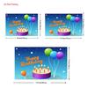 2D Birthday Cake Balloon Backdrop 2D Confetti Star Photo Background for Themed Shoot