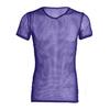 Men V-Neck Color Short Sleeve Hollow Tops Breathable Casual Style Tops