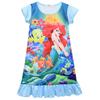 Dress, Mermaid Cartoon Digital Printing Ice Silk Short Sleeve Pajamas Pajamas Homewear Skirt 0209