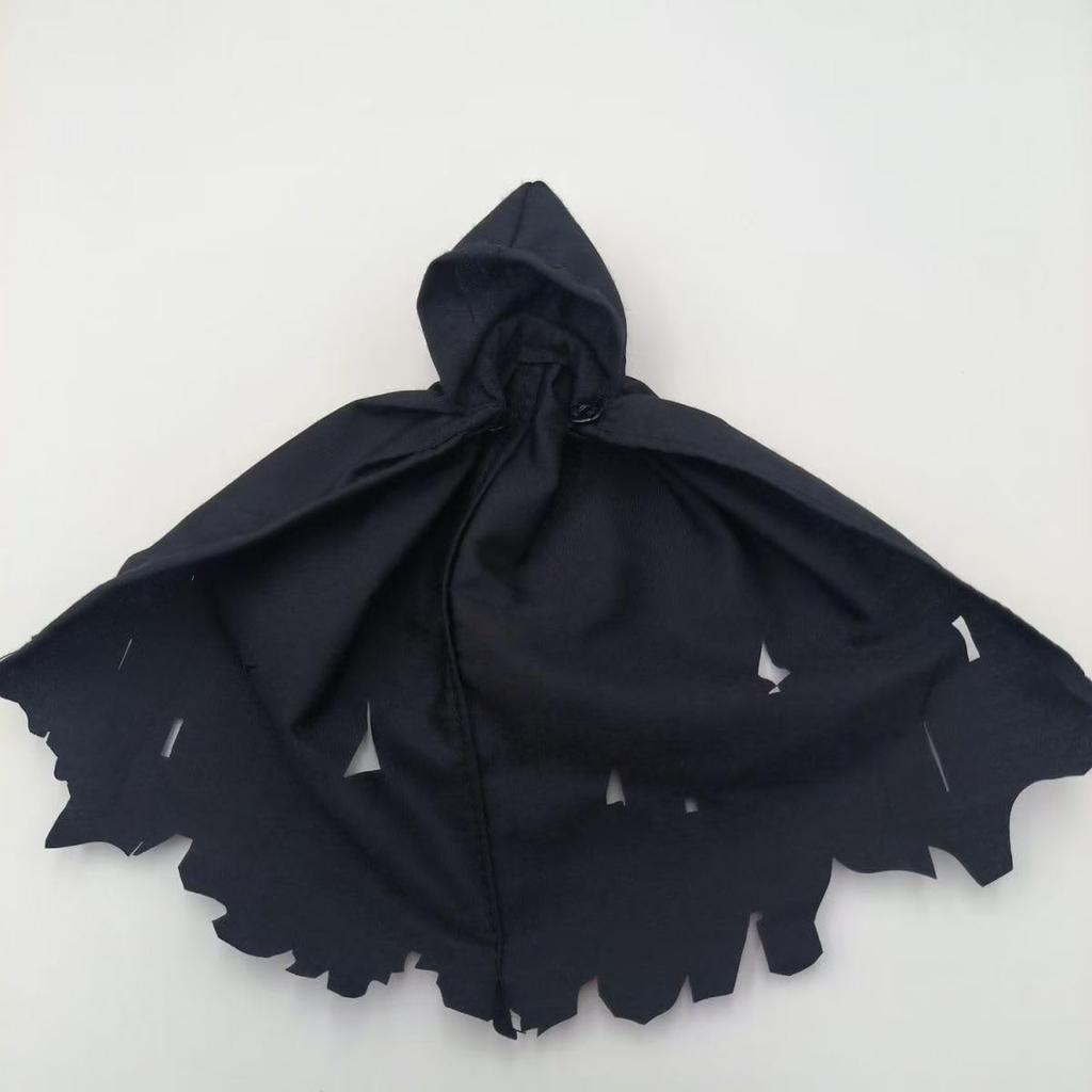 HAMRETHYPPZ Cute Male and Female Clothing Casual Size Dress Up Scale Black Hooded Hooded Combat Cloak and Body Not Black Set, 1/12 Scale, Set, 1/12