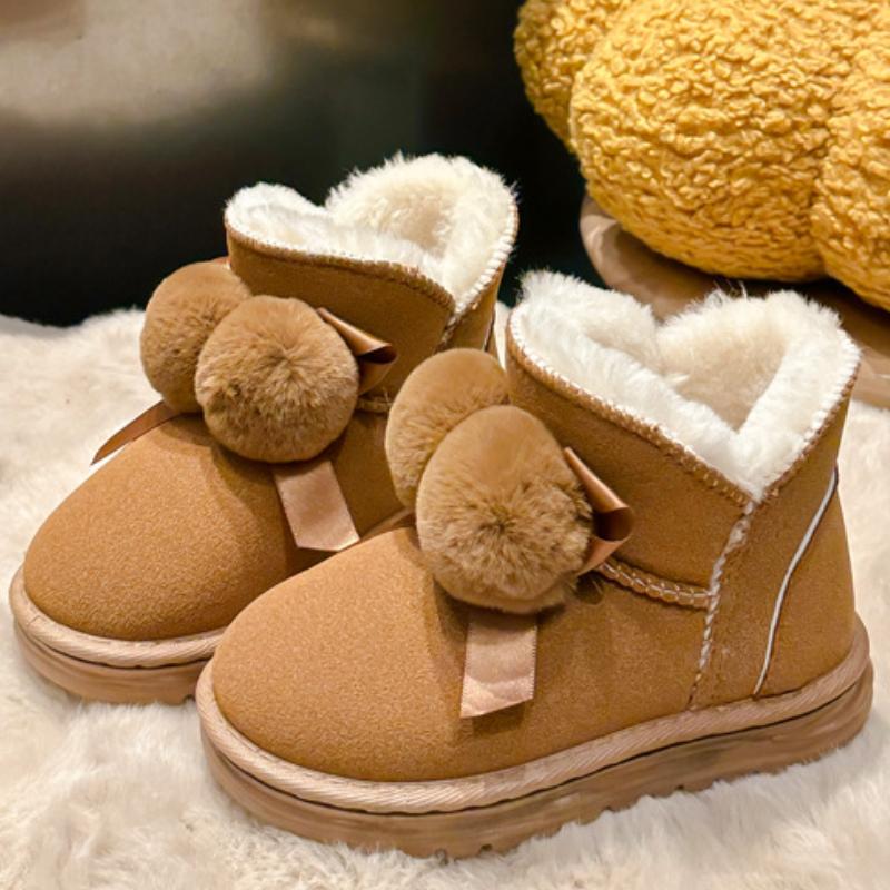 Stivali da neve alla moda per bambini Stivali di peluche da bambina per bambini Scarpe invernali Stivali bassi