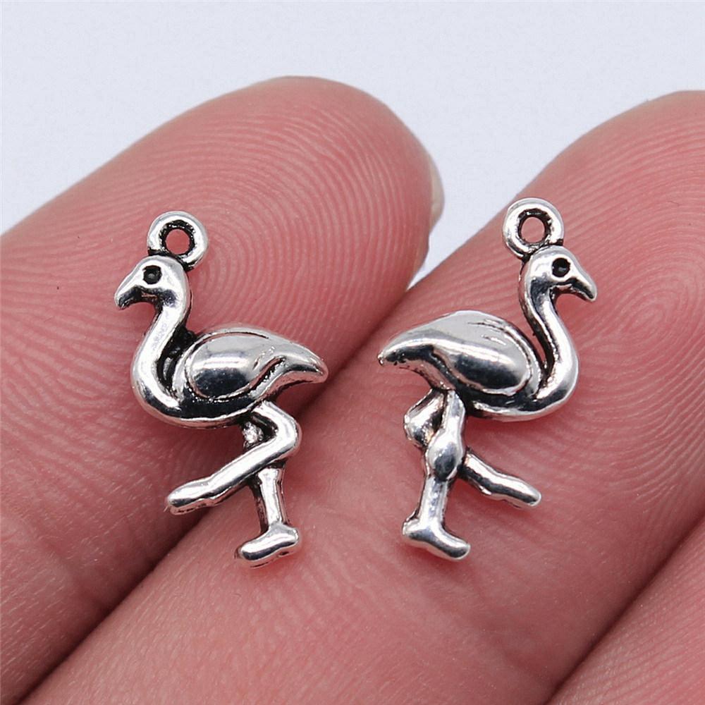 

Chickens Ducks Geese Flamingos Birds Charm Antique Bronze Zinc Alloy Jewelry Making Supplies Earring Accessories A14-10pcs-16x8mm