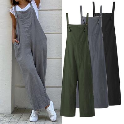loose linen dungarees