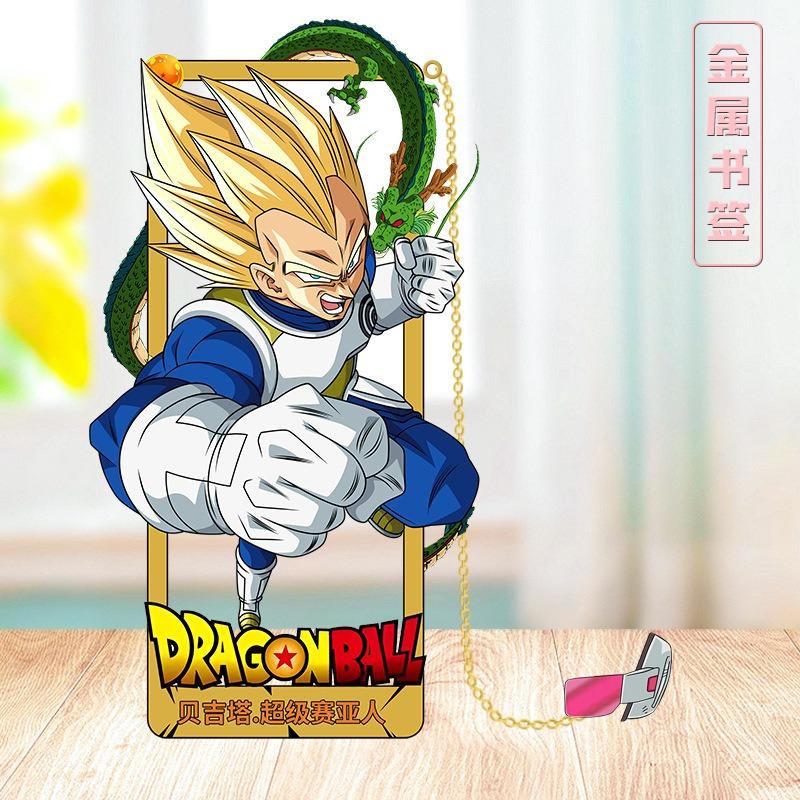 Dragon Ball Anime Action Figures Metal Bookmark Wukong Bookclip Learning Document Anime Guzi Student Decorate Kids Birthday Gift