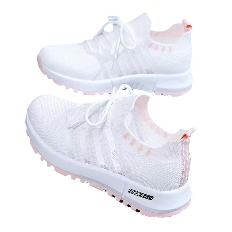 Women's sports shoes fashion coconut shoes mesh breathable soft sole running shoes white shoes factory
