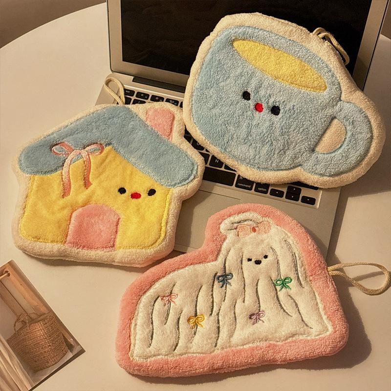 Cartoon Hand Towel Cute Kitchen Towels Bathroom Hand Towel Kitchen Cleanning Cloth Handkerchief Bath Serviettes Hand Cloths