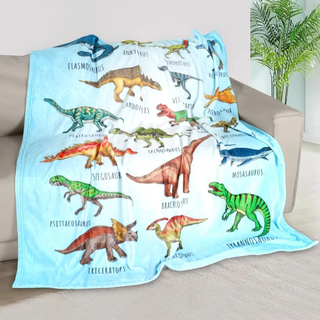 Dinosaur Blanket for Boys Jurassic Dino World Park Soft Flannel Throw Blanket Dinosaur Room Decor for Boys Gifts for Sofa Bed