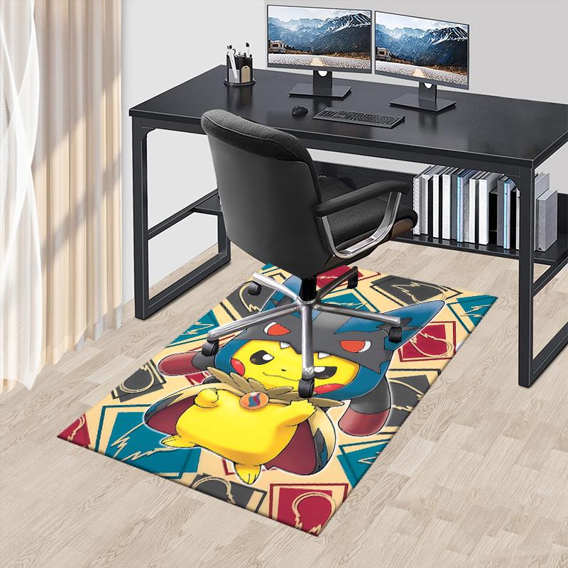 

1pc Pikachu Pokémon Themed Office Carpet Anti Slip Rug with Anime Cartoon Design, Perfect for Home Decor, Living Room, Bedroom, Gaming, Ideal Gift 60cm by 90cm