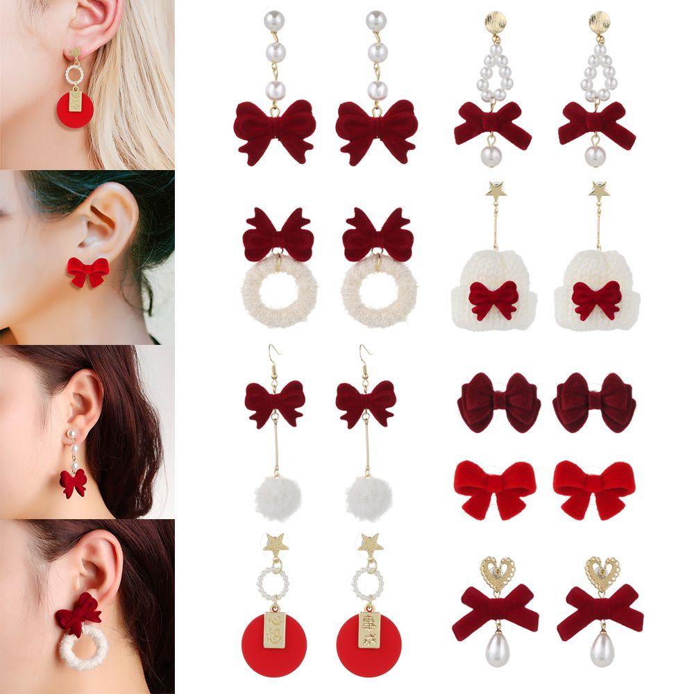

A Pair Gift Flocking Wedding Party Fashion Jewelry Earrings Ear Decor Eardrop