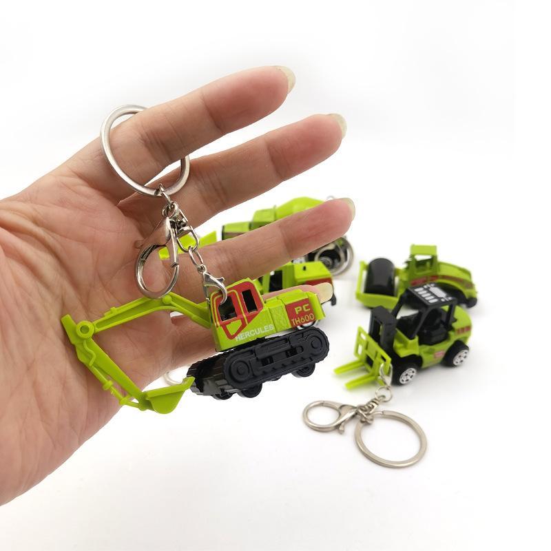 Mini Excavator Keychain Rustproof Alloy Construction Vehicle Pendant Creative Bag Ornament for Construction Lovers
