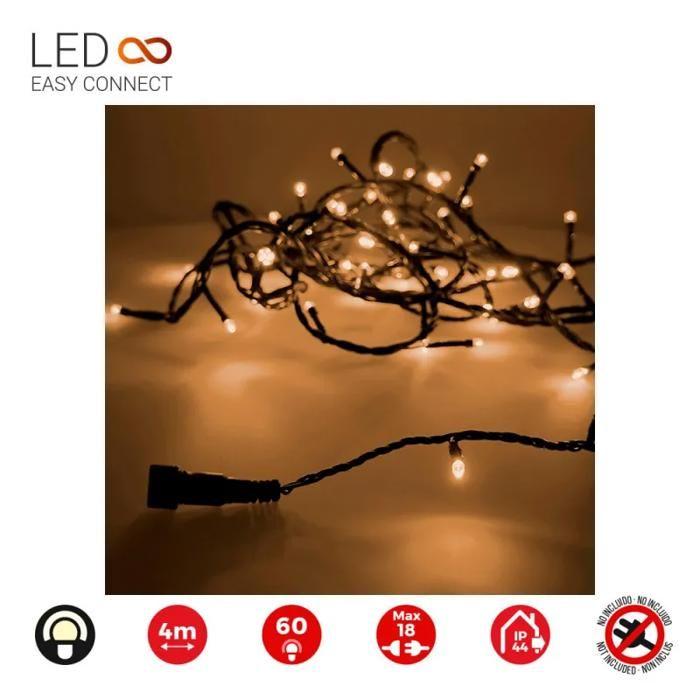 Guirlande - EDM - Easy-Connect - 4m - 60 LED - Blanc Chaud - IP44 - Usage Int/Ext