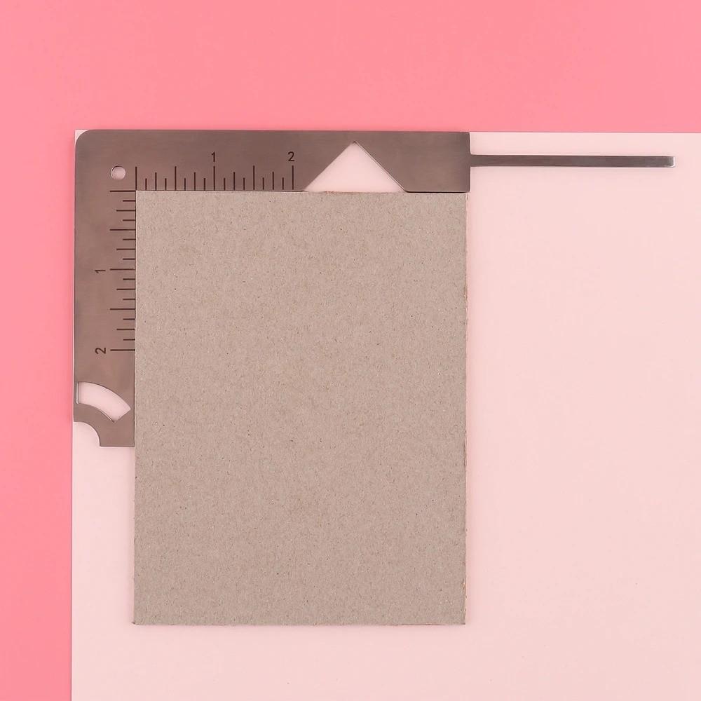 Multi-Function Book Cover Positioning Ruler Stainless Steel Marking Tool Durable Gauge Ruler