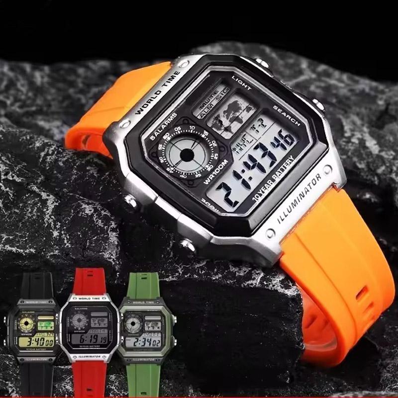 Silikonowe Paski do Zegarka Casio G-SHOCK 3299 AE1200 AE-1200 AE1300 SGW400 SGW-300 A158W A159W Sportowy Wodoodporny Pasek 18mm