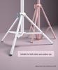 1.7m Portable Pink Tripod with Gilded Micro-Frosted Metal Finish and Phone Fill Light.