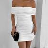 Women's dress, European and American style, sexy off-shoulder fashion, tight-fitting bodycon dress