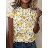 Floral Butterfly 3D Print T-Shirts Women's Casual Short Sleeve Round Neck T Shirt Street Harajuku Tees Y2k Tops Female Clothing