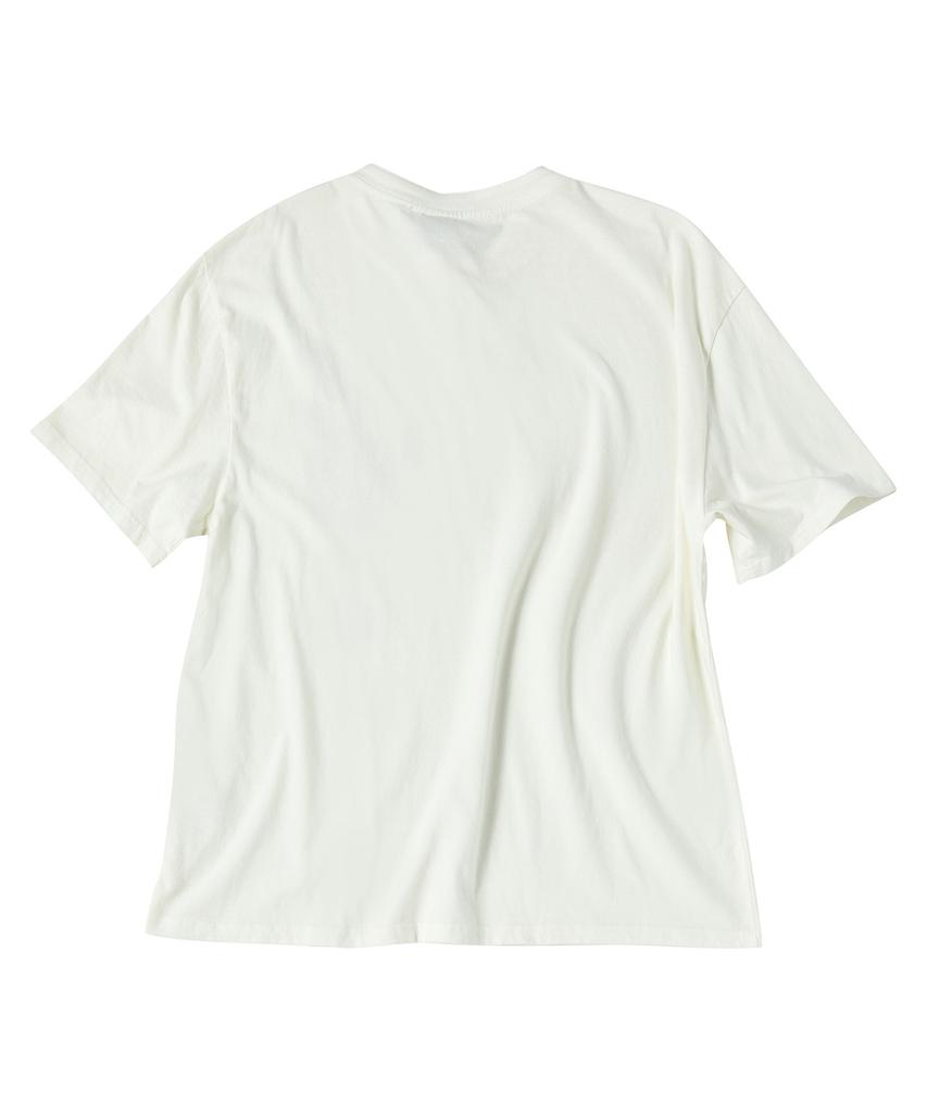 TRAVEL Imperial Pigment Henley Neck Short Sleeve Tee Cream