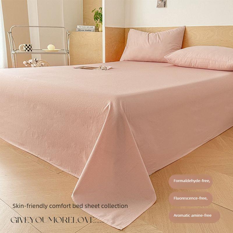 

Cream Style Minimalist Striped Solid Bed Sheet For Single Double Household & Student Dormitory Bed 120*230