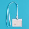 Flip-Horizontal-Mitarbeiterausweis-Hülle + Namensschild-Lanyard (Weiß)