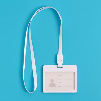 Flip Horizontal Employee ID Case + Name Tag Lanyard (White)