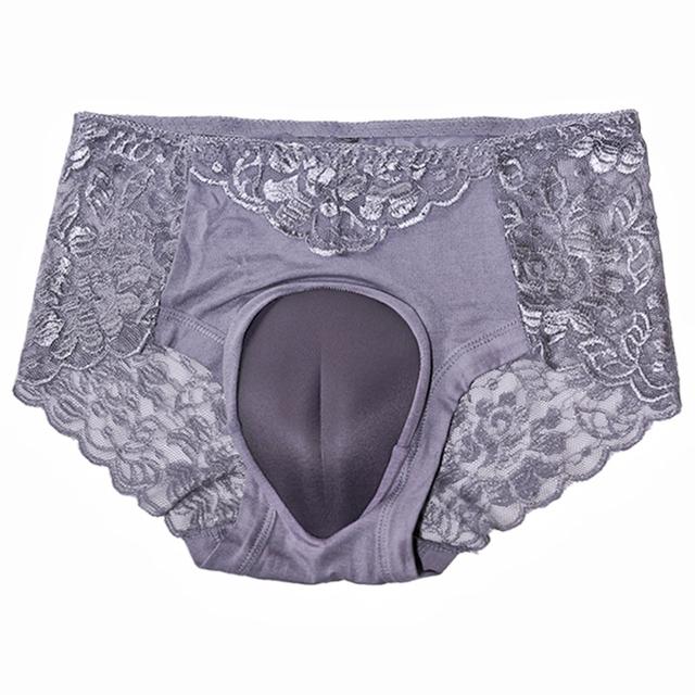Sissy Pouch Slips Herren Sexy Dessous Spitze Transparent Höschen Knicker Crossdress Falsche Vagina Künstlicher Kamelzeh Unterwäsche