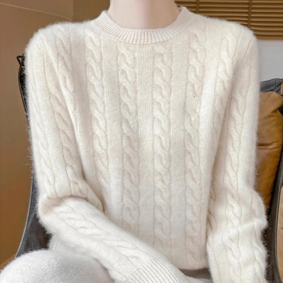 Γυναικείο Πουλόβερ 100% Καθαρού Μαλλιού, Στρογγυλή Λαιμόκοψη, Πυκνωμένο, Μαλακό Πουλόβερ - Ευέλικτη Μόδα για Φθινόπωρο και Χειμώνα