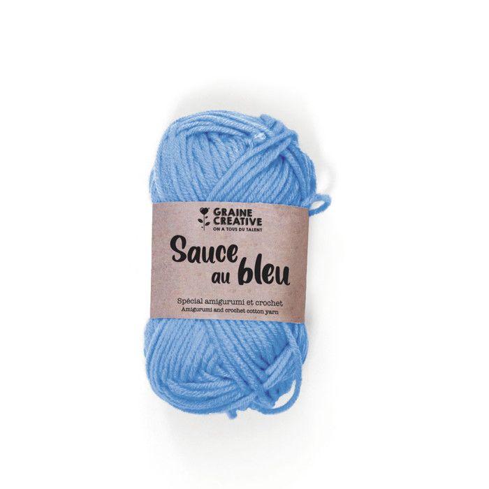 Fil de coton Amigurumi Bleu ciel Sauce au bleu