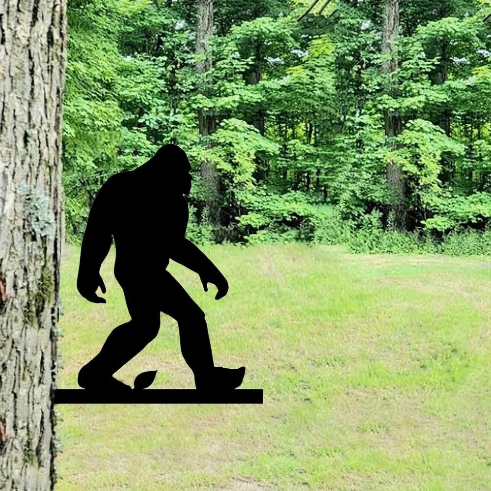 1pc Adicione um toque de natureza ao seu jardim com inserção de galho de gorila de silhueta de ferro – decoração de arte de parede exclusiva