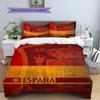 Motivo Logo Calcio Spagna Biancheria da Letto Decorazione Casa Regalo di Compleanno (1 * copripiumino + 2 * federa, senza nucleo),merchandising per fan.