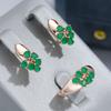 Emerald Cut Natural Zircon Women Drop Earrings Unique  Rose Gold Color Earrings High Quality Daily Fine Jewelry