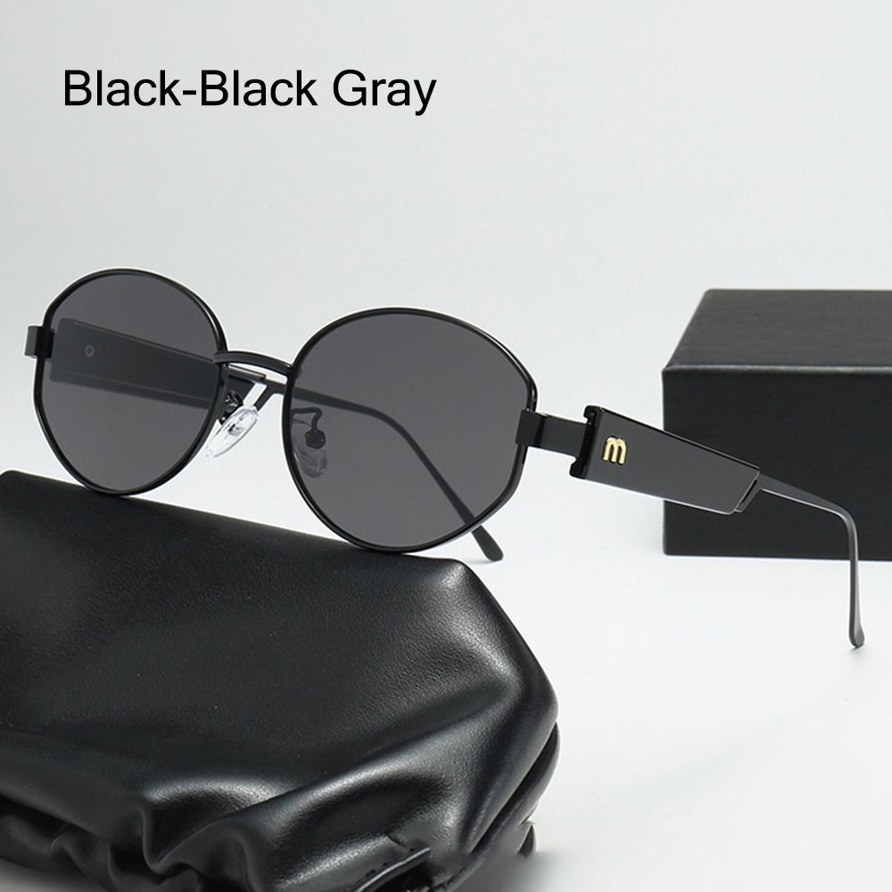 UV Protection Metal Frame Sunglasses Round Street Shooting Sun Glasses  Beach/Travel/Streetwear
