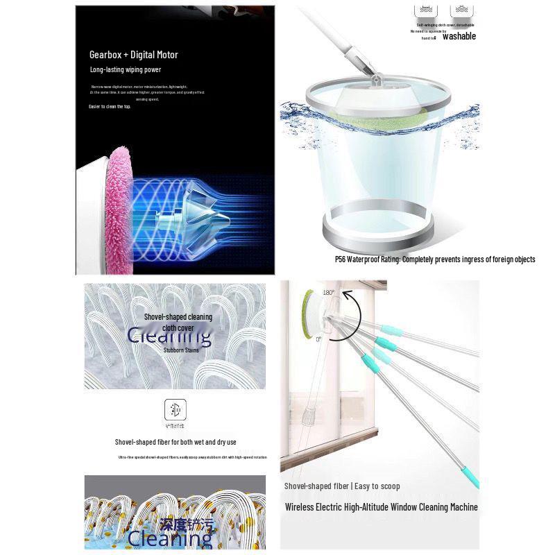 Wireless Electric Window and Glass Cleaning Robot for Home and Car