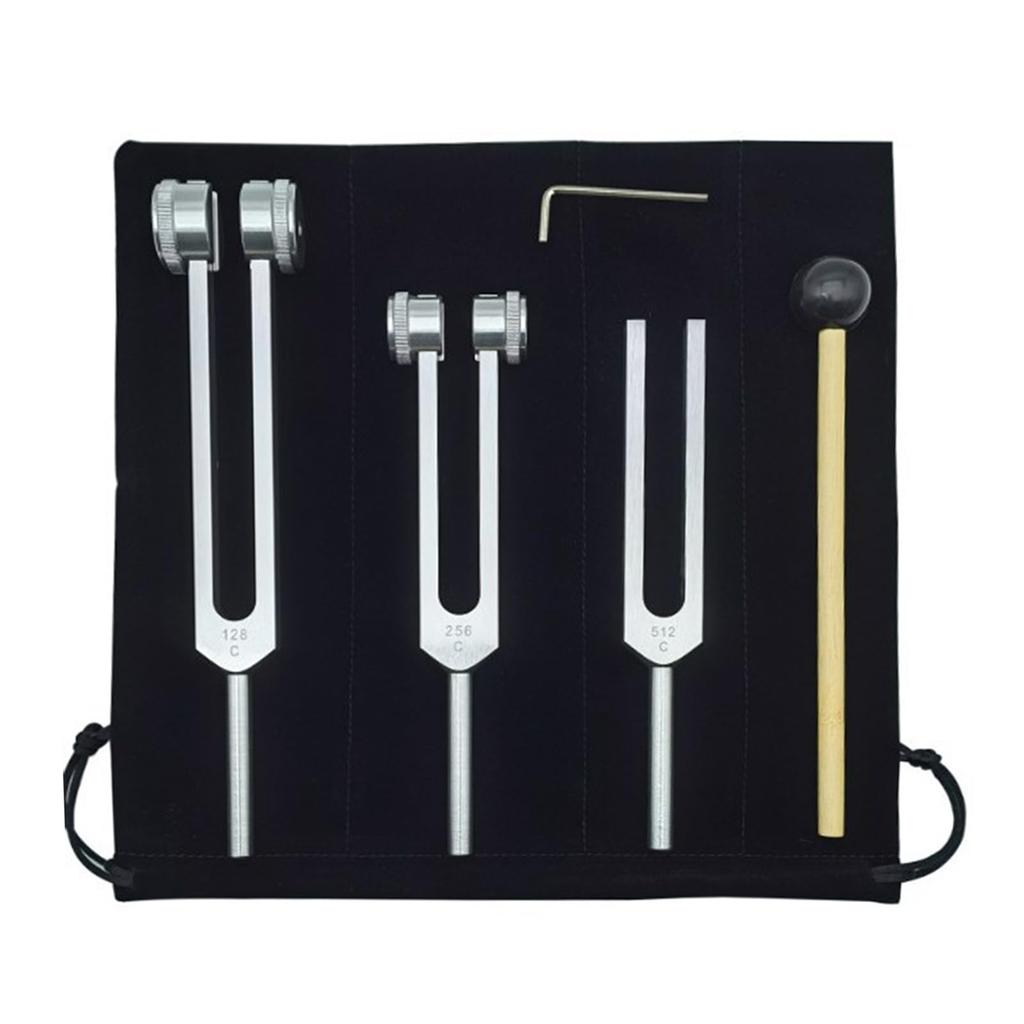 aninako Tuning Fork Set, 128+256+512Hz, with Tuning Fork Hammer and Base for Sound Vibration Tools