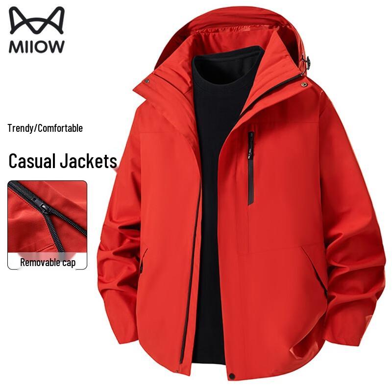 MiiOW Men s Detachable Hood Outdoor Jacket 4XL