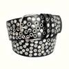 Meier Y2k American Retro Punk Wide Belt - Studded, Multi-hole Design Leather Belt