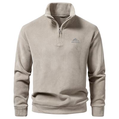The New Men's Pullover with A Half-zipper Hoodless Sweatshirt for Autumn and Winter Is A Versatile Thickened Coat