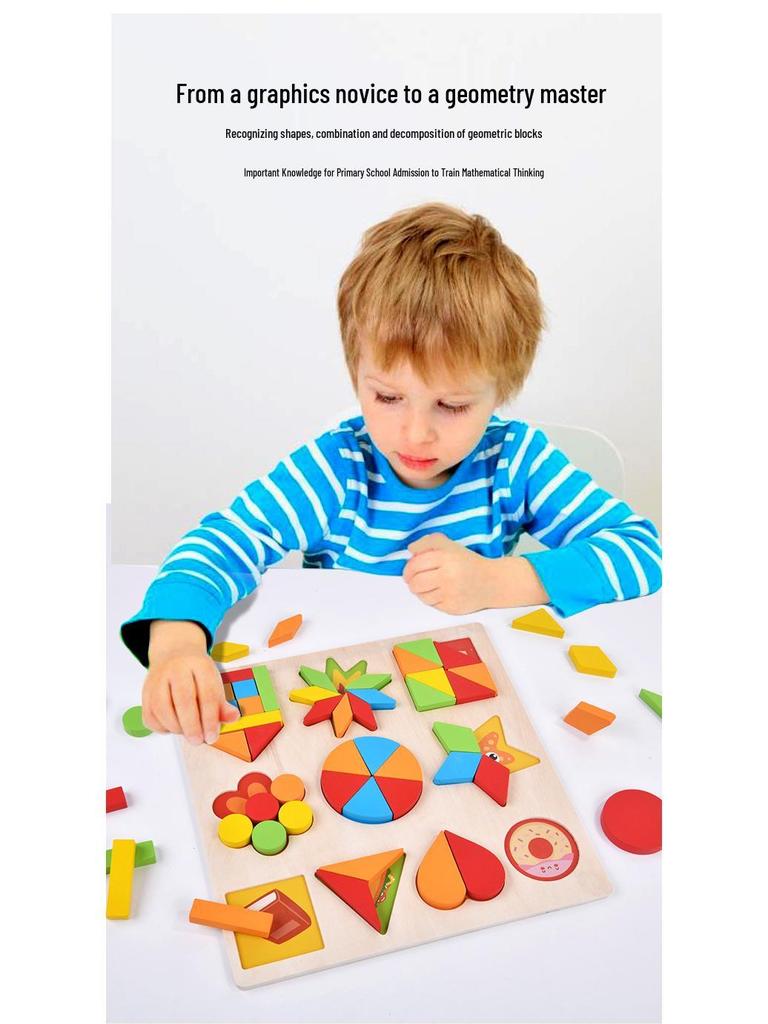 Montessori Wooden Shape Puzzle for Infants and Toddlers