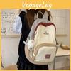 Blocked Color Fashionable Letter Pattern Student Backpack With Plush Pendant