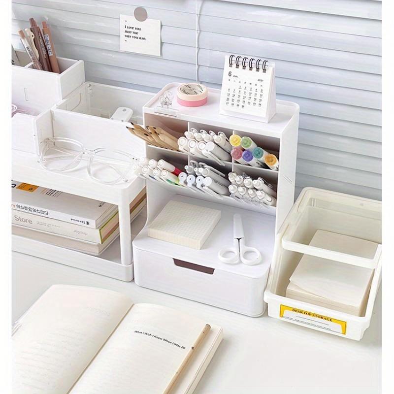 Large Capacity Oblique Pen Holder Storage Box Student Children Girl Makeup Brush Bucket Office Desktop Storage Pen Bucket Stationery Organizer