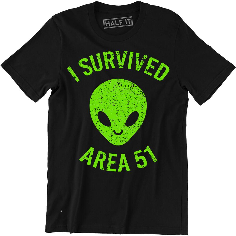 Area 51 Shirt I Survived T-shirt They Can't Stop Us All UFO Tee Funny Humor Gear