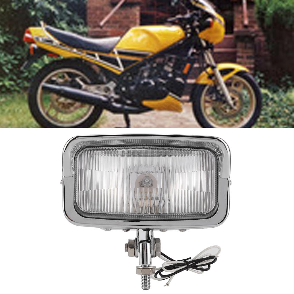 2pcs Retro Motorcycle Headlight Bright Square Dual Headlamp M10 Thread for Motorbike ATVs