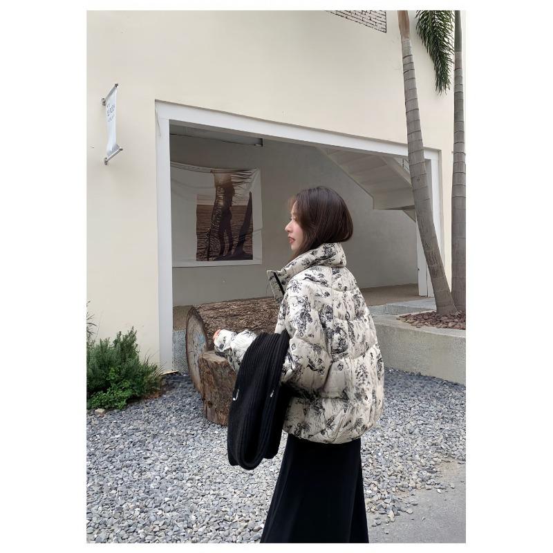 Winter Warm Fashionable Short Down Cotton Coat Women Loose Thickened Korean Style Versatile Outerwear